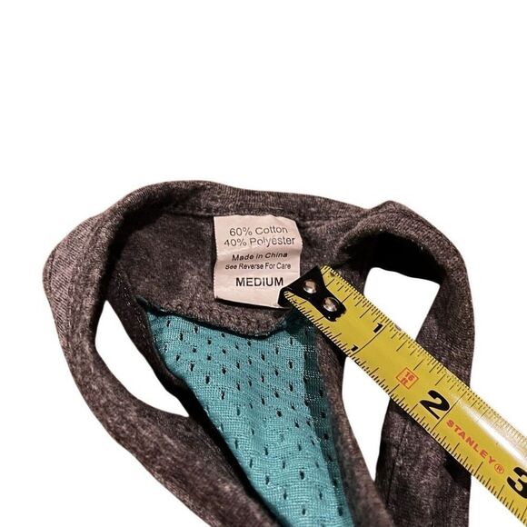 Get Fit Gray Teal Workout Racerback Tank Top Women’s Medium - Picture 3 of 3